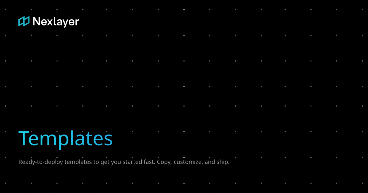 Templates - Ready-to-Deploy Project Templates